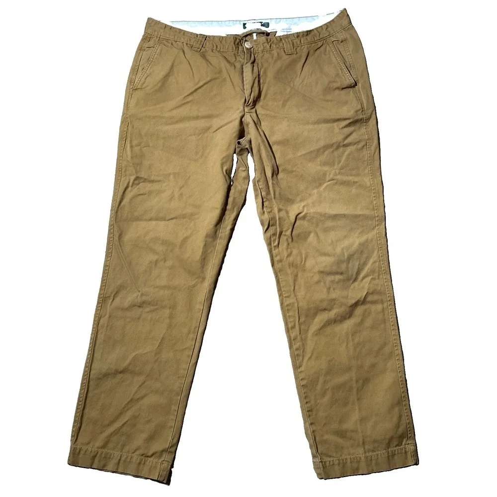 L.L. Bean Signature Men's 38x30 Slim Straight Fit Cotton Canvas Pants Classic